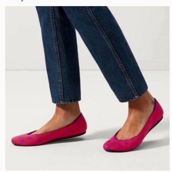 Rothy's Shoes - Rothy's Red and Purple Flats & Loafers with Classic Design pomegranate gingham